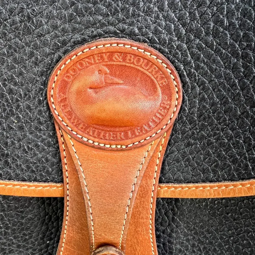 Vintage Dooney & Bourke All Weather Leather Black Crossbody Bag